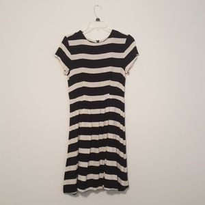 H & M White/ Gray Striped Dress